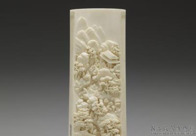 图片[2]-Ivory table-screen in the form of a wrist rest with a scene of the Orchid Pavilion Gathering, by Huang Zhenxiao, 1739 C.E.-China Archive